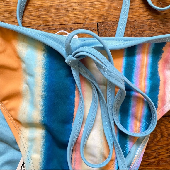 Cupshe Waterfront stripe wrap around multicolored bikini size small - Picture 10 of 14